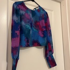 NWT cropped tie dye blouse
